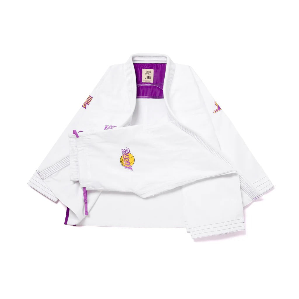 Albino and Preto x NBA Lakers White BJJ Gi