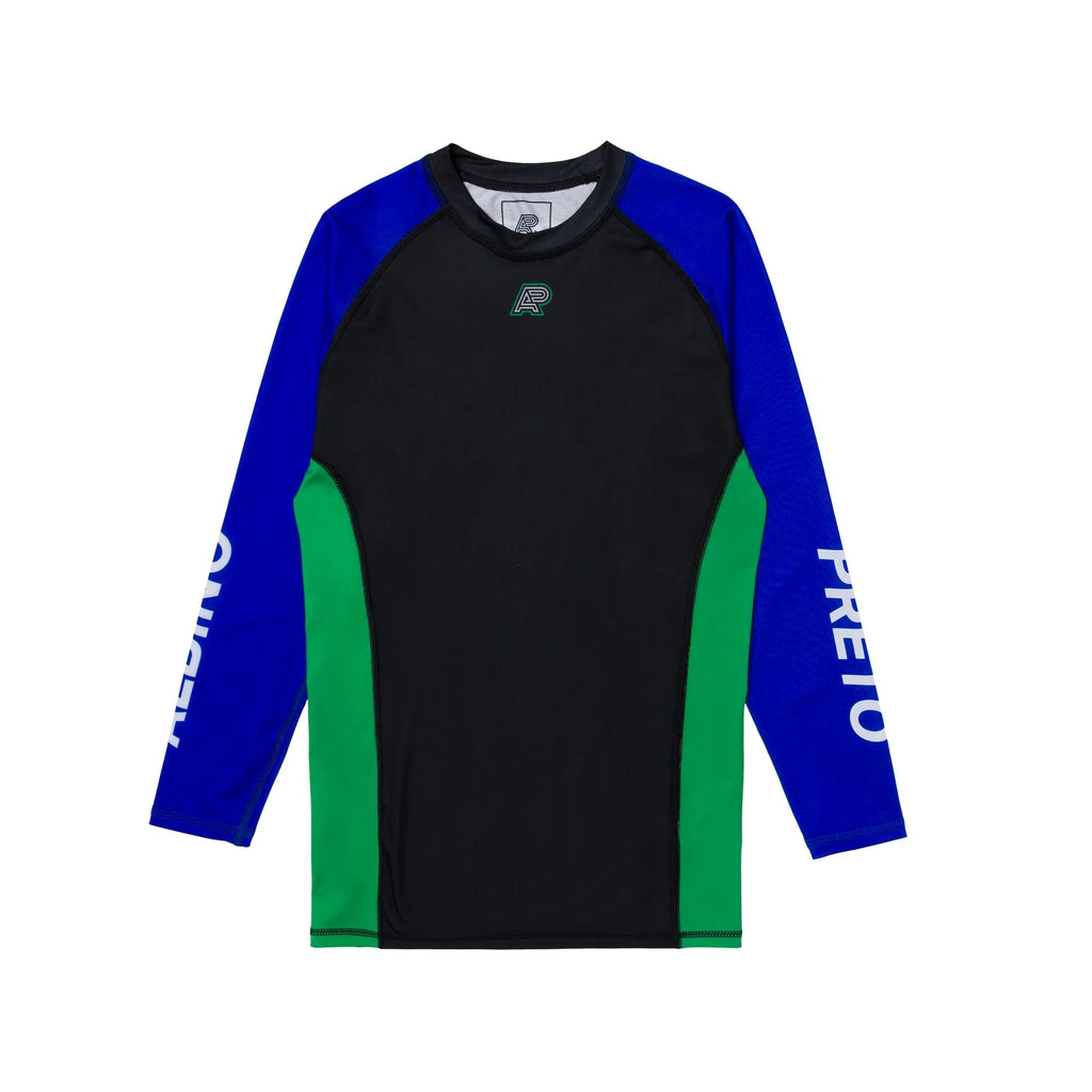 Albino & Preto Accelerate Long Sleeve BJJ Rash Guard - Vorix Sport