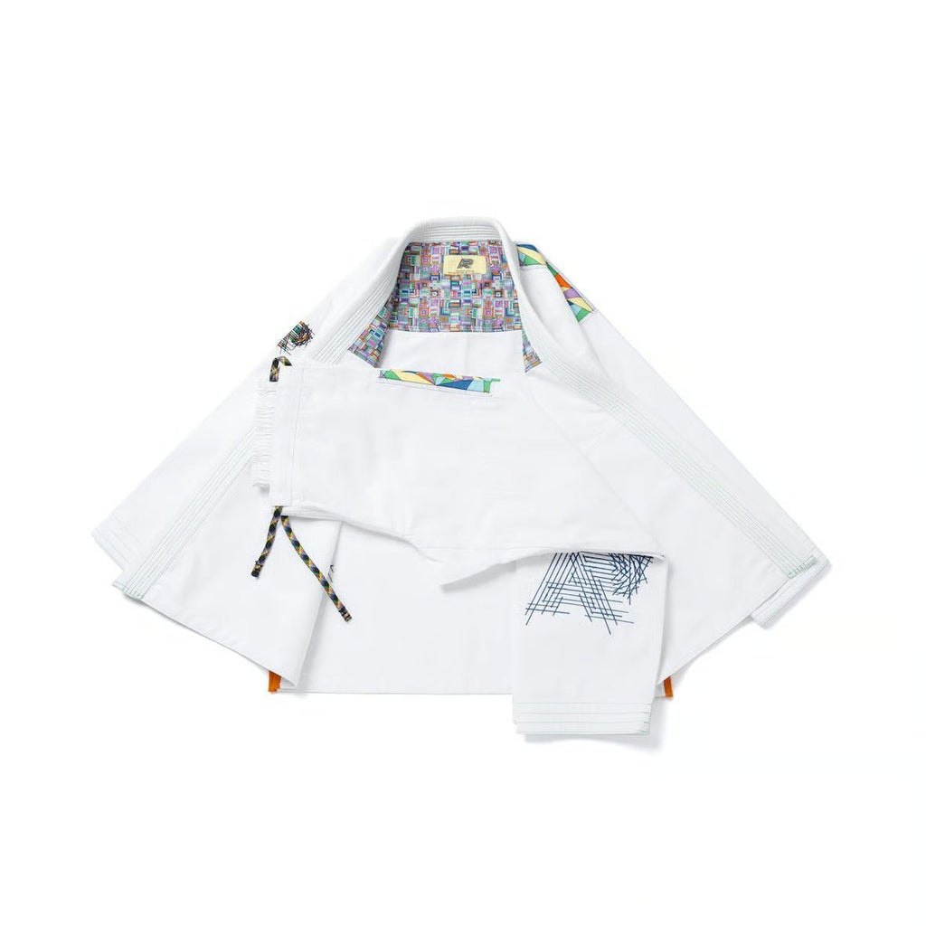 Albino & Preto Batch #108 Stained Glass White BJJ Gi - Vorix Sport