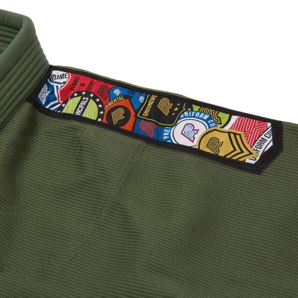 Albino & Preto Fundamental Olive BJJ Gi - Vorix Sport