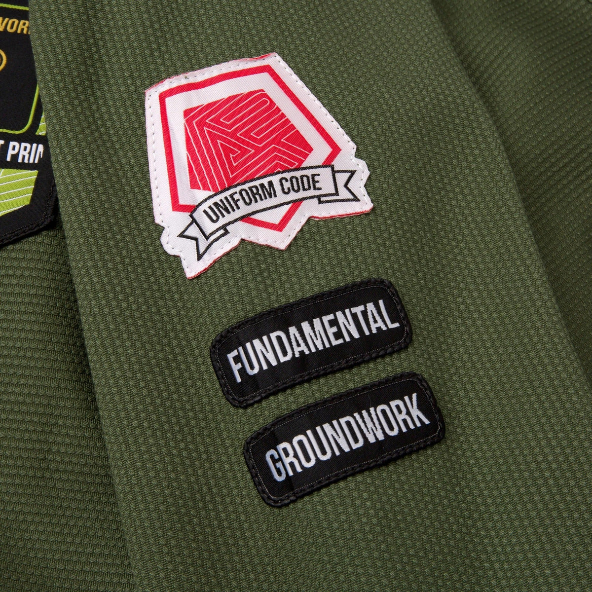 Albino & Preto Fundamental Olive BJJ Gi - Vorix Sport
