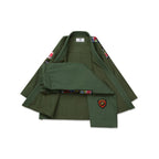Albino & Preto Fundamental Olive BJJ Gi - Vorix Sport