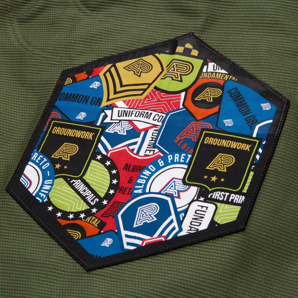 Albino & Preto Fundamental Olive BJJ Gi - Vorix Sport