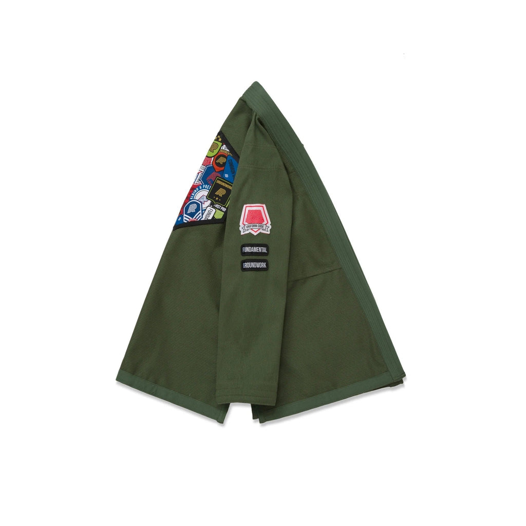 Albino & Preto Fundamental Olive BJJ Gi - Vorix Sport
