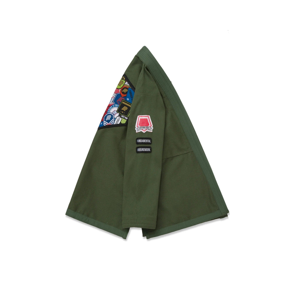Albino & Preto Fundamental Olive BJJ Gi - Vorix Sport