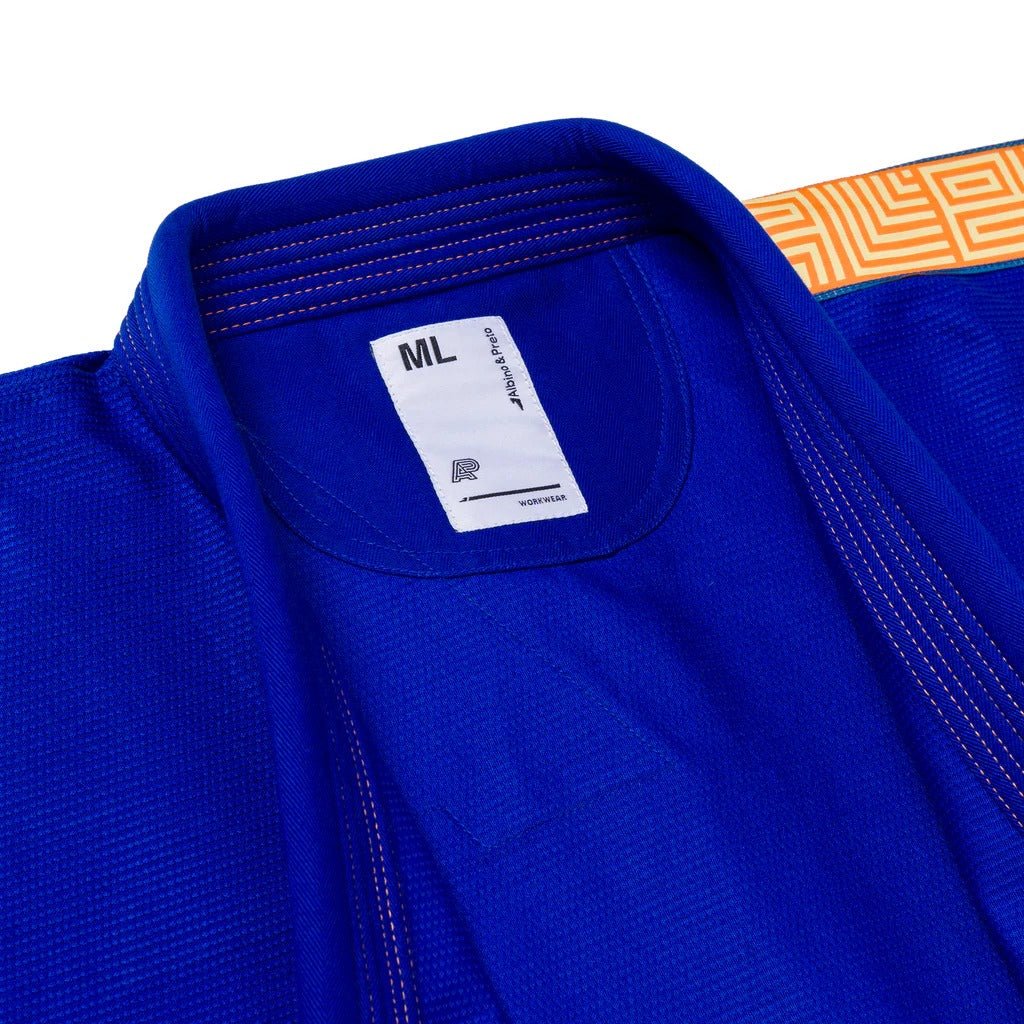 Albino & Preto OBY Herringbone Classic Blue BJJ Gi - Vorix Sport