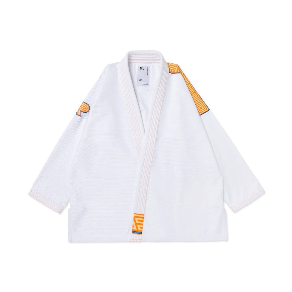 Albino & Preto OBY Herringbone Classic White BJJ Gi - Vorix Sport