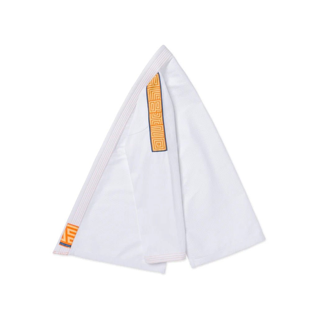 Albino & Preto OBY Herringbone Classic White BJJ Gi - Vorix Sport