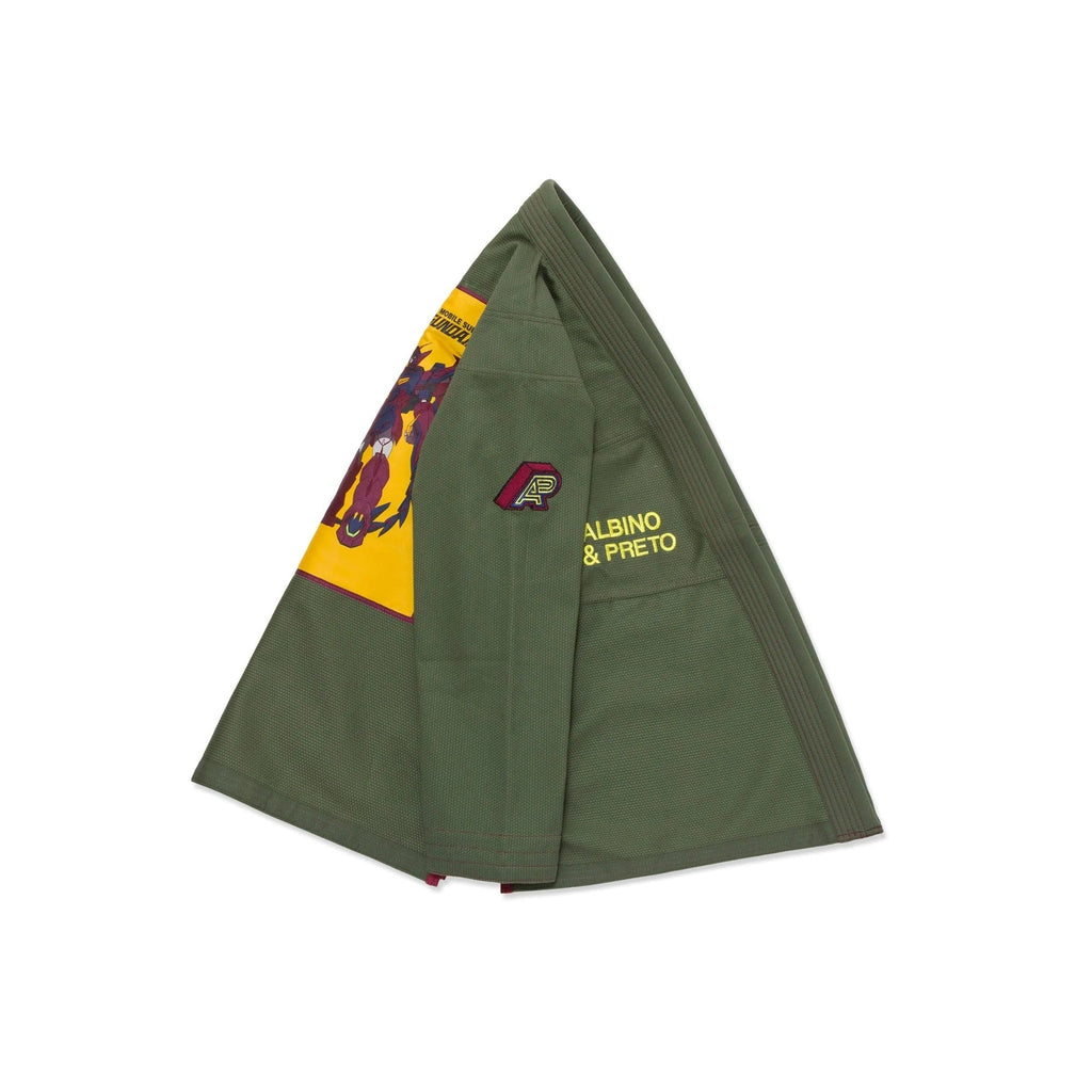 Albino & Preto x Wing Gundam Olive Jiu-Jitsu Gi - Vorix Sport