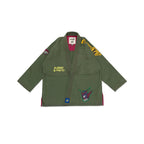 Albino & Preto x Wing Gundam Olive Jiu-Jitsu Gi - Vorix Sport