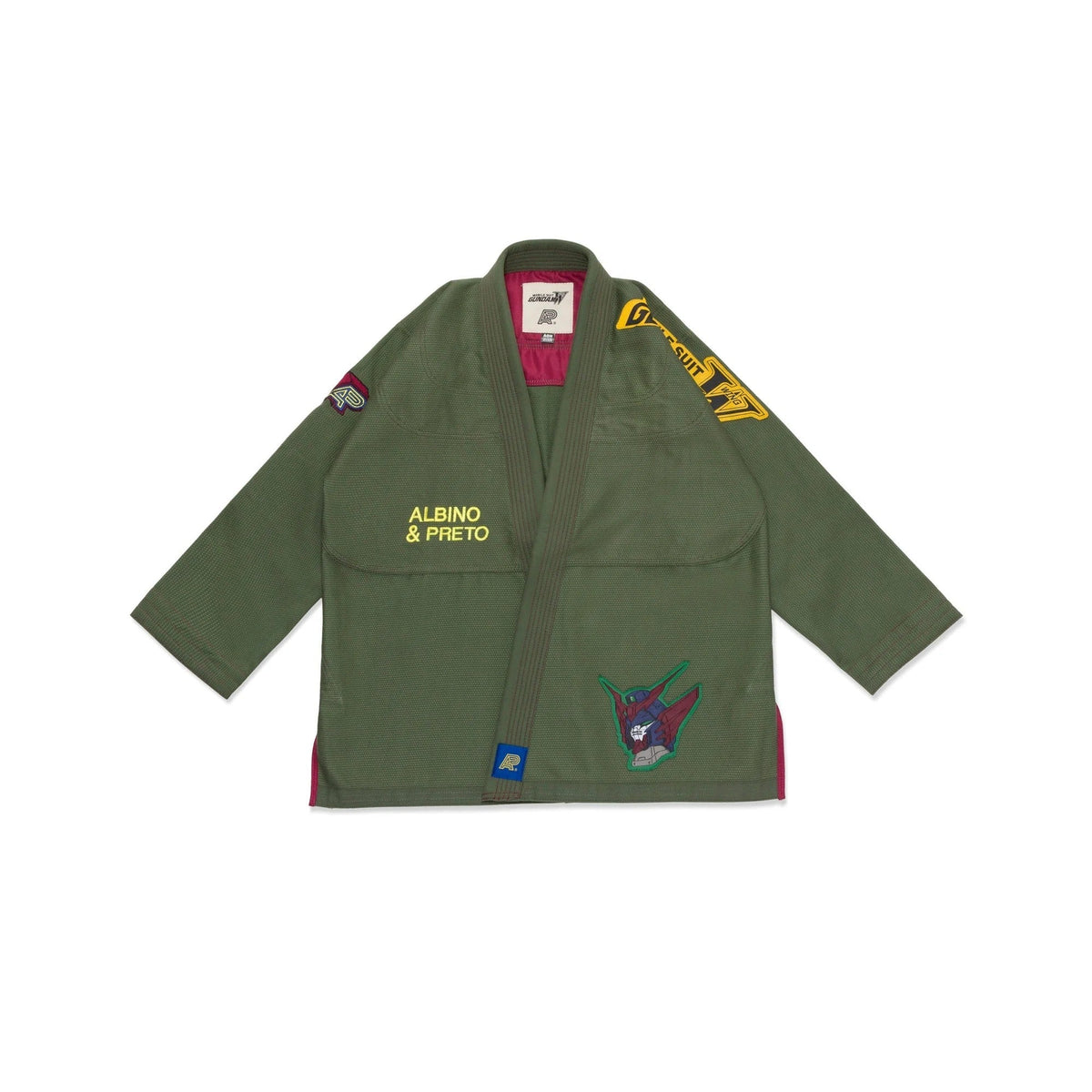 Albino & Preto x Wing Gundam Olive Jiu-Jitsu Gi - Vorix Sport