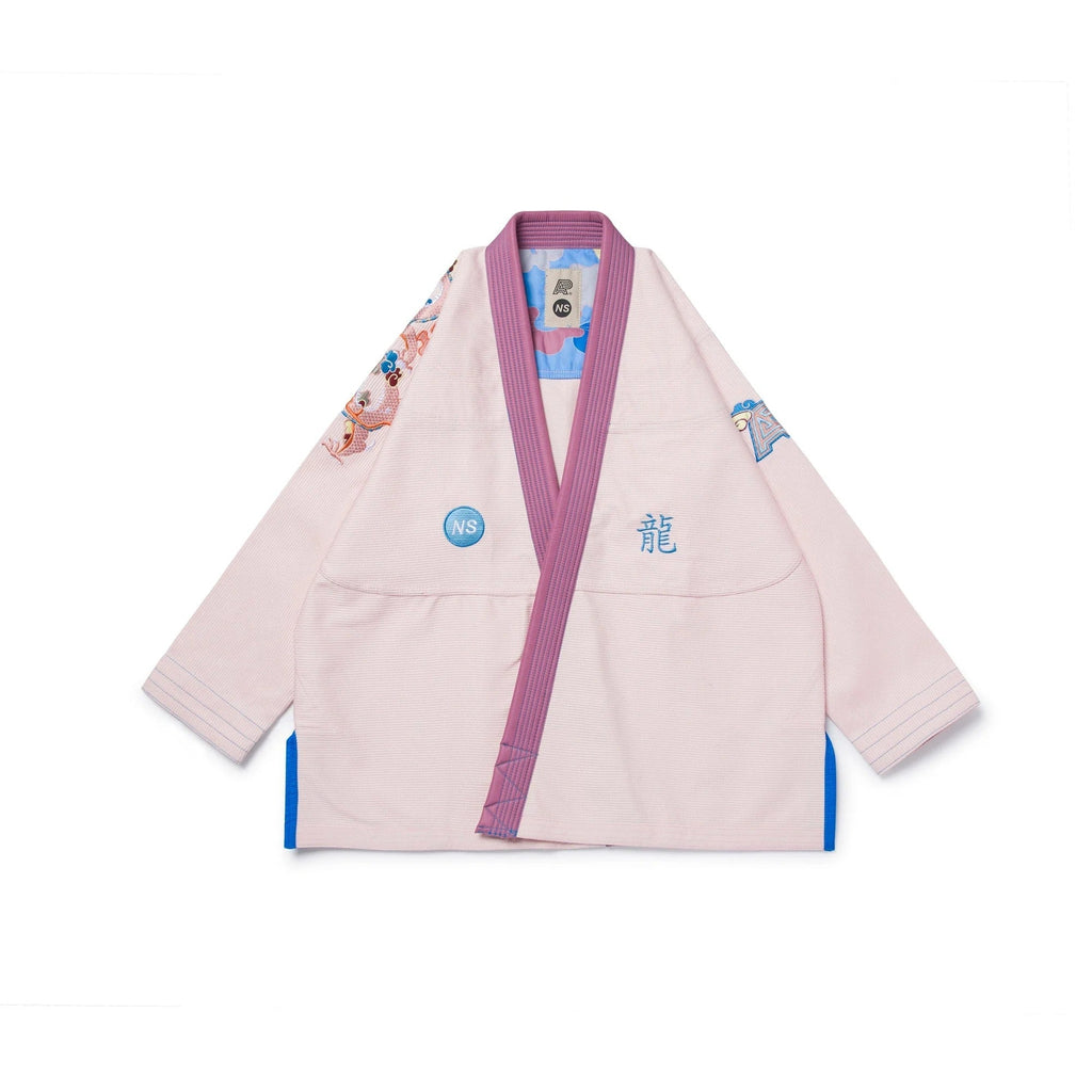 Albino & Preto Year of the Dragon Peach BJJ Kimono - Vorix Sport