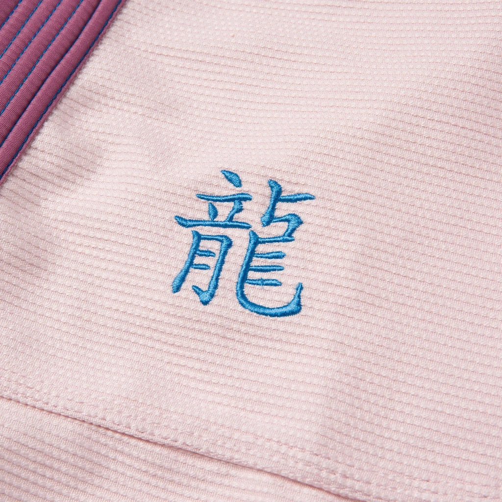 Albino & Preto Year of the Dragon Peach BJJ Kimono - Vorix Sport