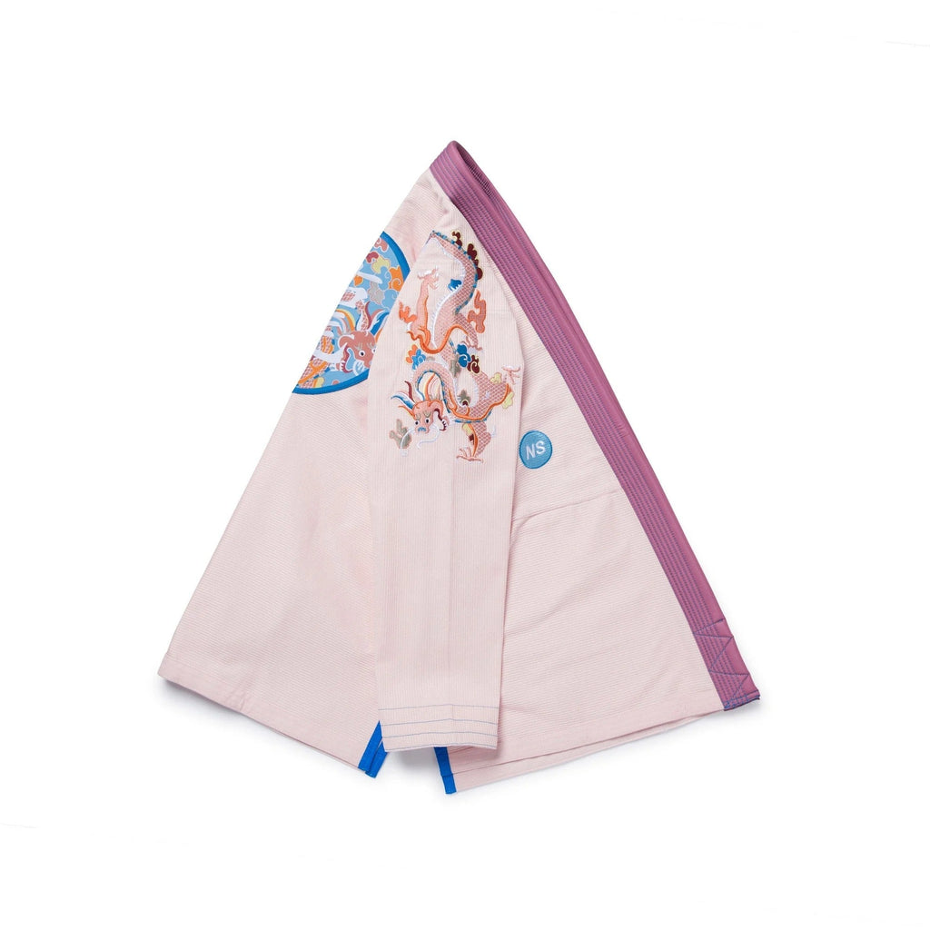 Albino & Preto Year of the Dragon Peach BJJ Kimono - Vorix Sport